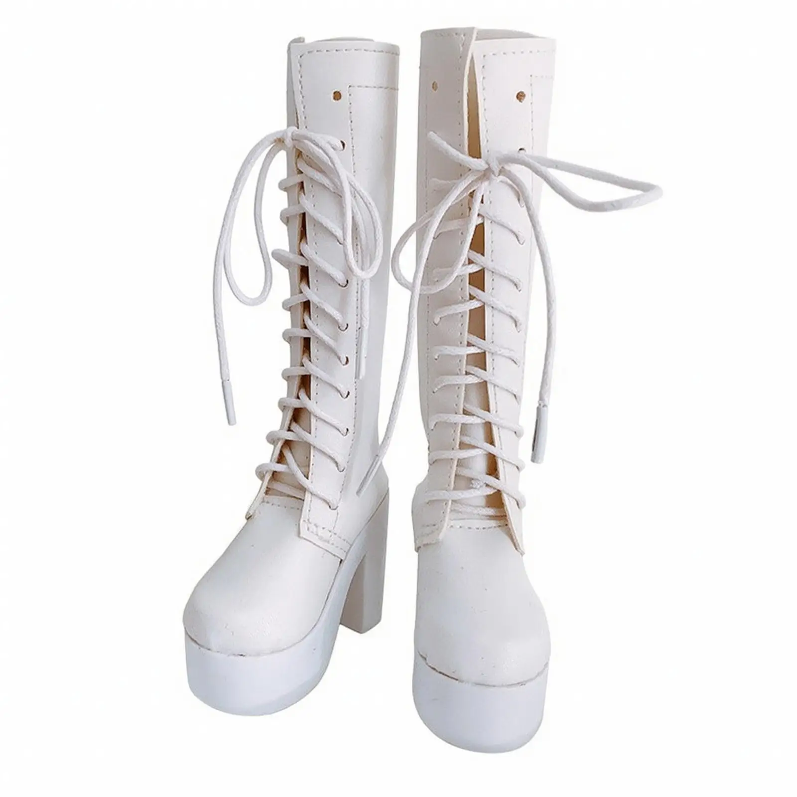 Miniature Doll Boots Block Heel Platform Shoes PVC Material for 60cm Figure Styling Dress Up