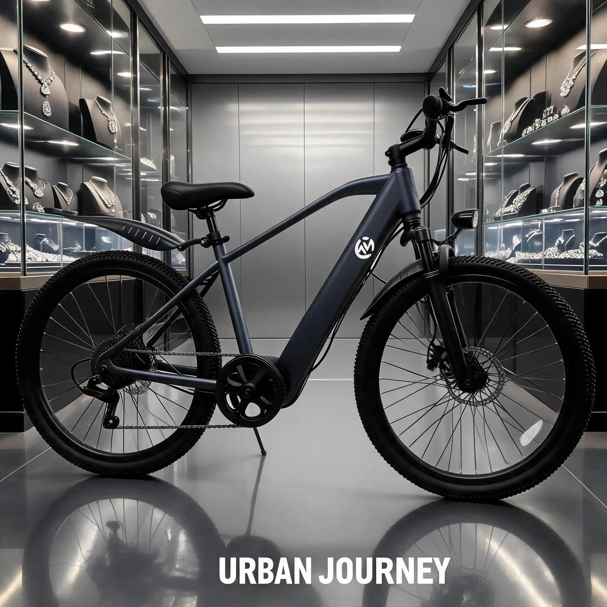 Early Morning Rural Trail E-bike, 500W Motor, 26 inch wheel, mechanical disc brake, pedal assist, removable battery, morning rides on smooth country paths