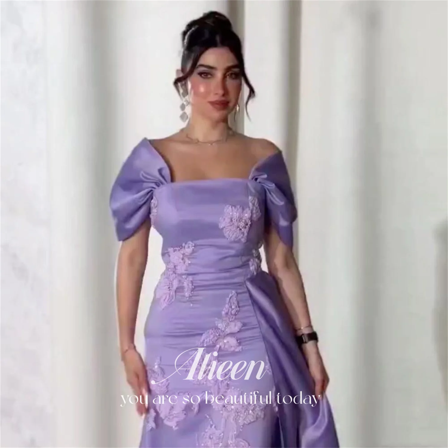 

Aileen Vestidos De Festa Prom Dresses 2025 Woman Elegant Party Dresses for Special Occasions فساتين سهرة Satin Customized Purple