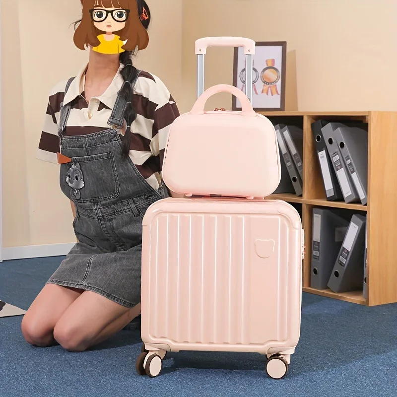 ใหม่ 2pcs ทนทาน PC Hardshell Carry-On ชุดกระเป๋าเดินทาง,18 "& 14" SPINNER ล้อกระเป๋าเดินทางสําหรับเดินทางและการถ่ายภาพ