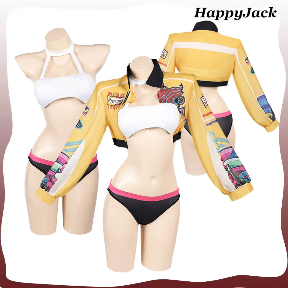 

Kpop Руми косплей купальник костюм демон 2025 Hunter женское сексуальное женское белье куртка шорты Хэллоуин карнавальный маскировочный костюм для вечеринки