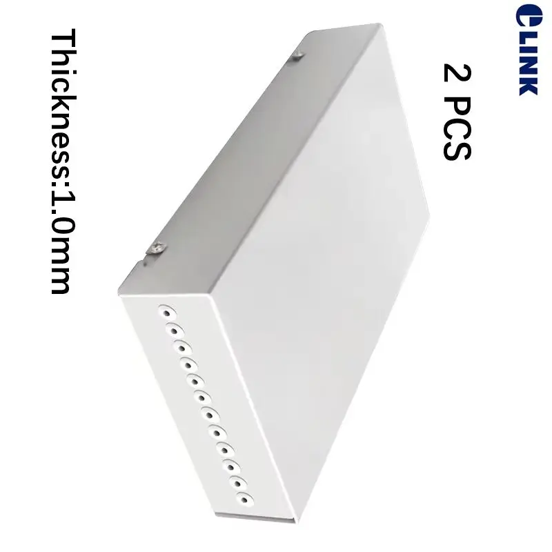 

12-жильная коробка FTTH толщиной 1,0 мм, оптоволоконная оконечная коробка для пигтей, непосредственно оптическая коробка для сращивания, холодная сталь, металл, 2 шт.