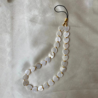 Heart Shell Bead Phone Chain Anti-Loss Charm Strap Keychain Lanyard Pendant Ins Bag Camera Decoration For Woman Girl