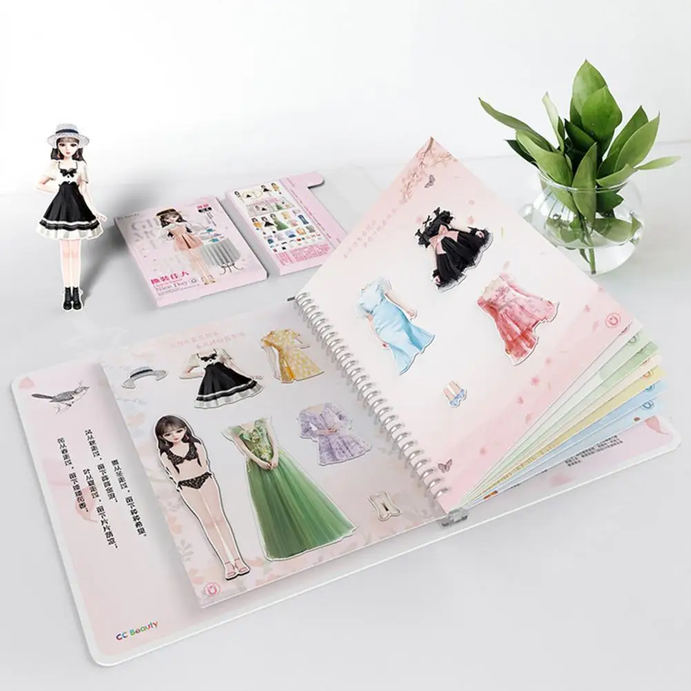 Children Dress-up Paper Doll Magnetic Fashion Playset Princess Dress Up Doll Set Funny Clothes Dress Up Puzzle Game For Girls