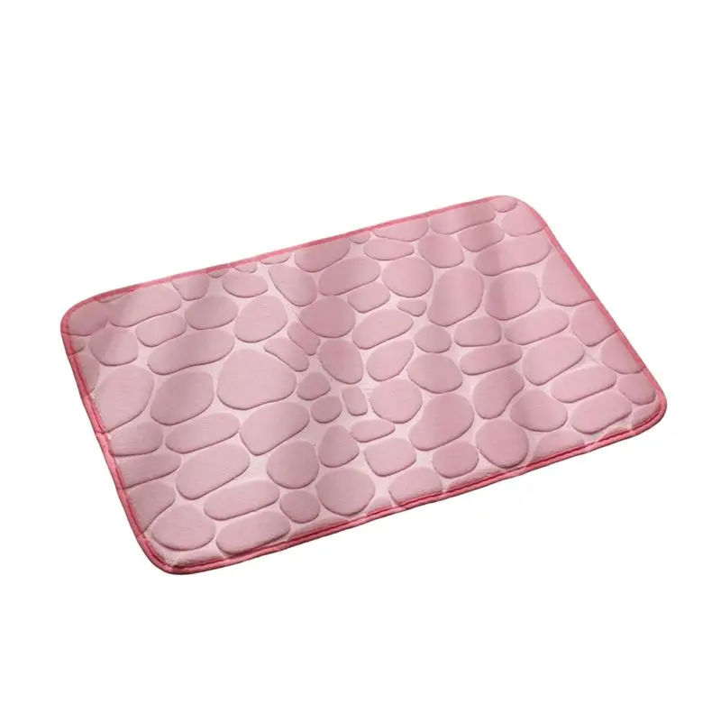 AEE4-Bath Mat Cobblestone Bathroom Rugs Water Absorbent Bath Mats For Bathroom Machine Washable Bath Rugs