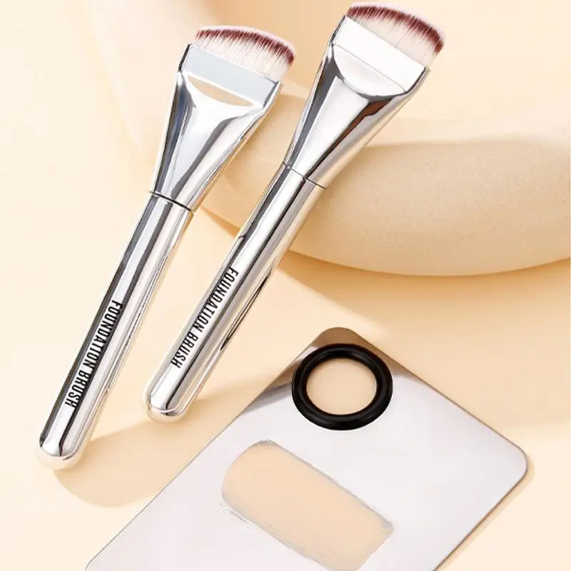 Flat Foundation Brush Super Soft Bristle High-Density Flat Brush Multifunctional Liquid Blush Concealer Detailing Brush