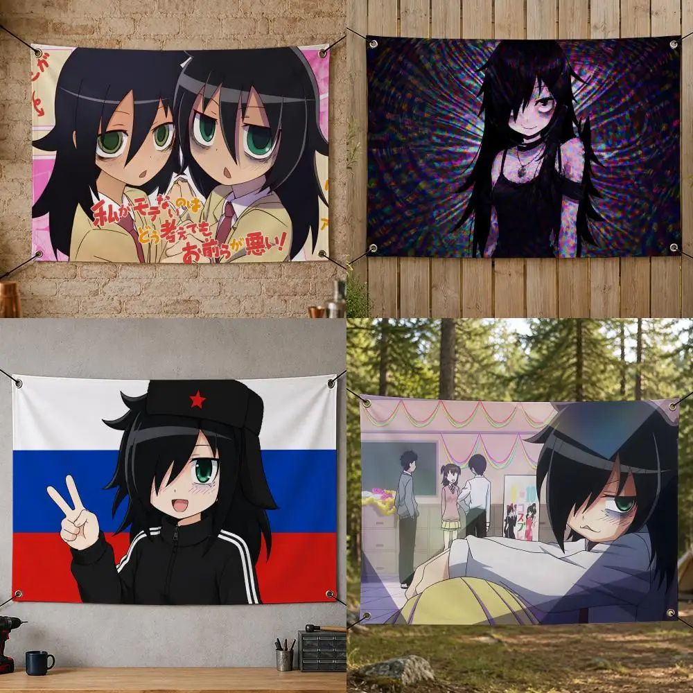 Character Anime Dark T-Tomoko Kuroki Flags Flag Banner for Bedroom Dorm Party Home Living Room Game Room Gift