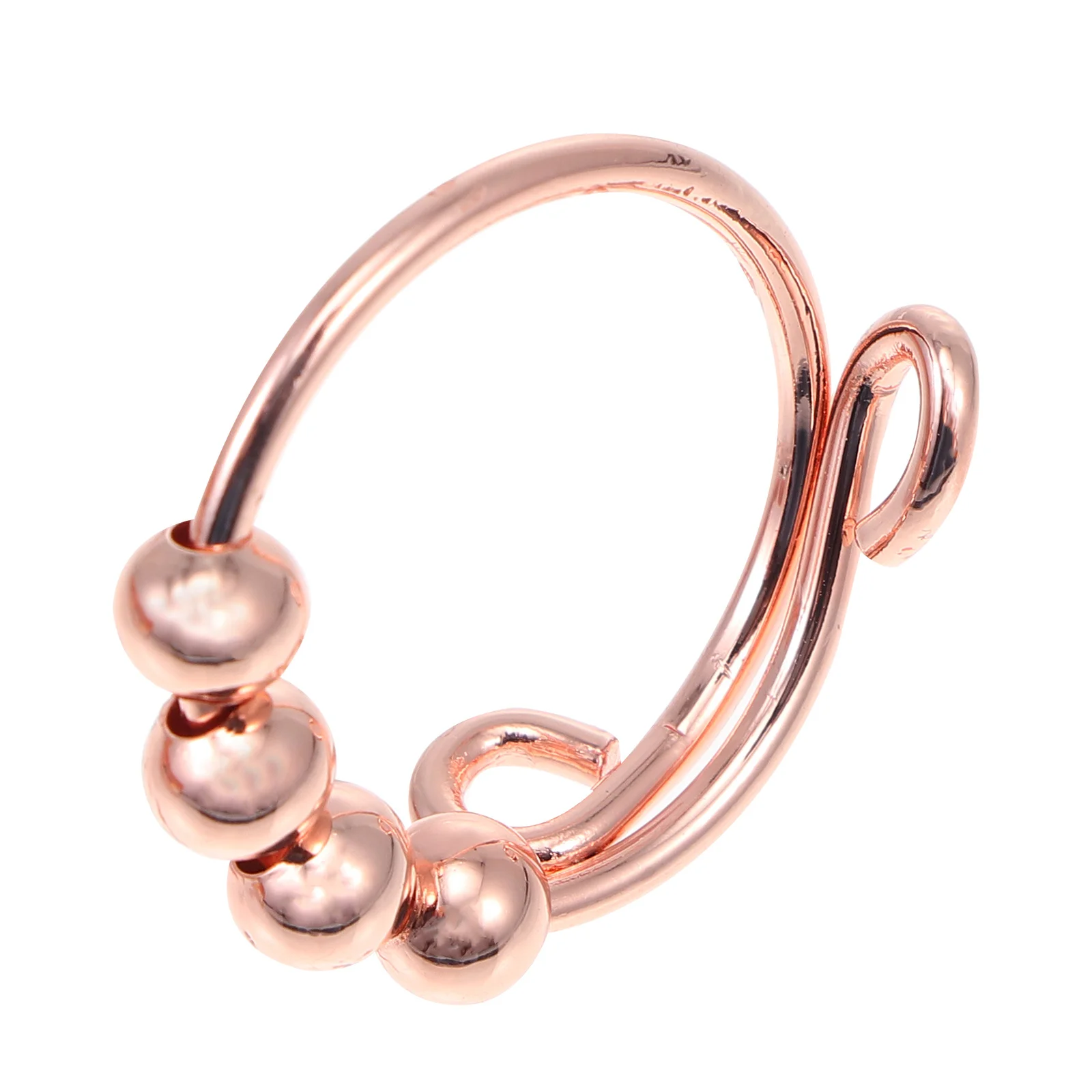 1 قطعة خاتم سيدة قابل للتعديل النحاس حبة الدورية حلقة ديكور الضغط تقليل إصبع مجوهرات اليد التبعي هدية ارتداء