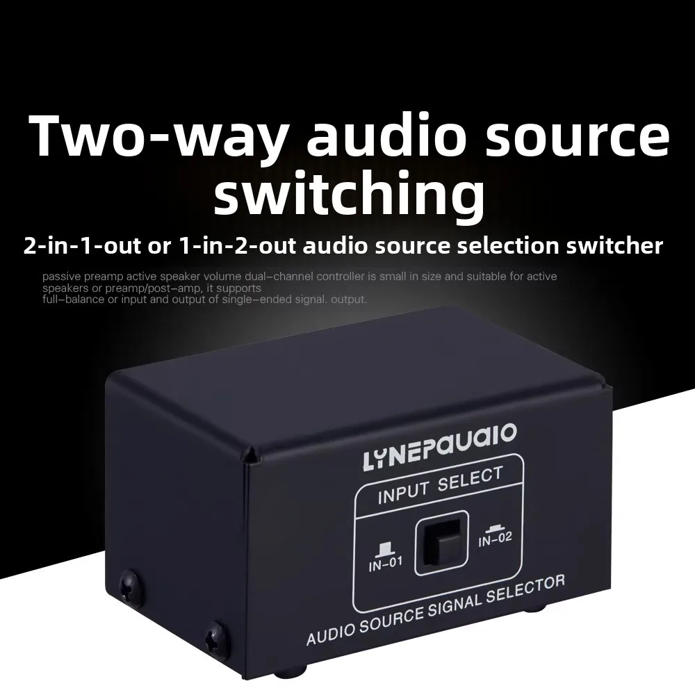 

2-в-1 выход или 1 вход 2 выхода Переключатель выбора сигнала источника звука Переключатель динамиков для наушников Выход без потерь