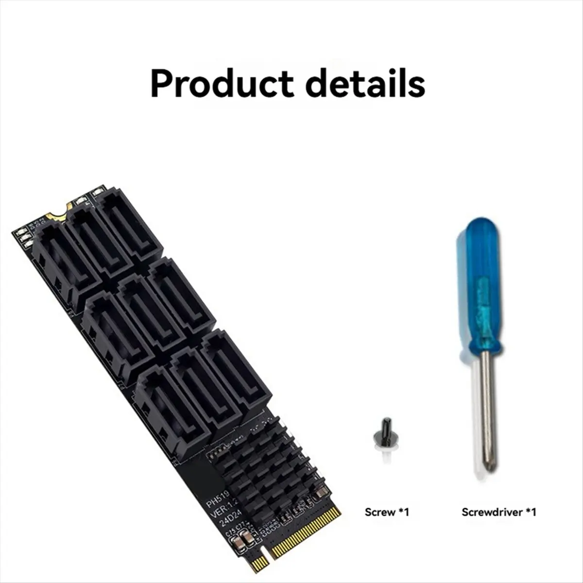 OKgood M.2 M KEY NVMe to 9 Ports SATA Convert Card SATA 3.0 Extend Adapter PCIE 3.0 X2 Hard Disk Capacity High Speed Expansion