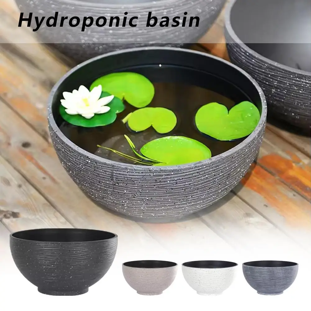 

Nordic Creative Flower Pot Simple Daffodil Water Lily Plastic Hydroponic Thickened Balcony Pot Stone Imitation Flower J7B9