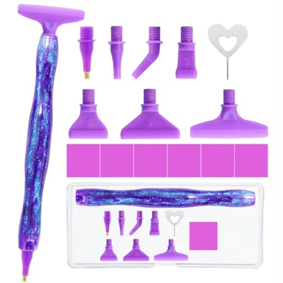 

16PCS Ergonomic Dimond rt Pens Kits Resin Dimond Pinting Pen with Multifunctionl Plstic Screw Thred Tips for 5D Dimond Pinting