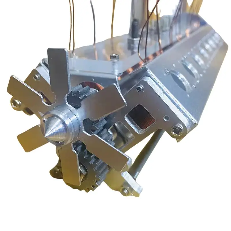 Modelo de motor v16, pistão de escova magnética forte, produto científico e educacional, modelo de iluminação de física eletromagnética