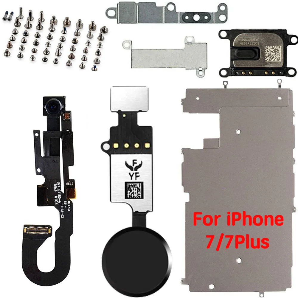 Full Set Screen LCD Parts For iPhone 6 6P 6s 7 8 Plus Front Camera Home Button Key Flex Cable Earpiece Complete Screws