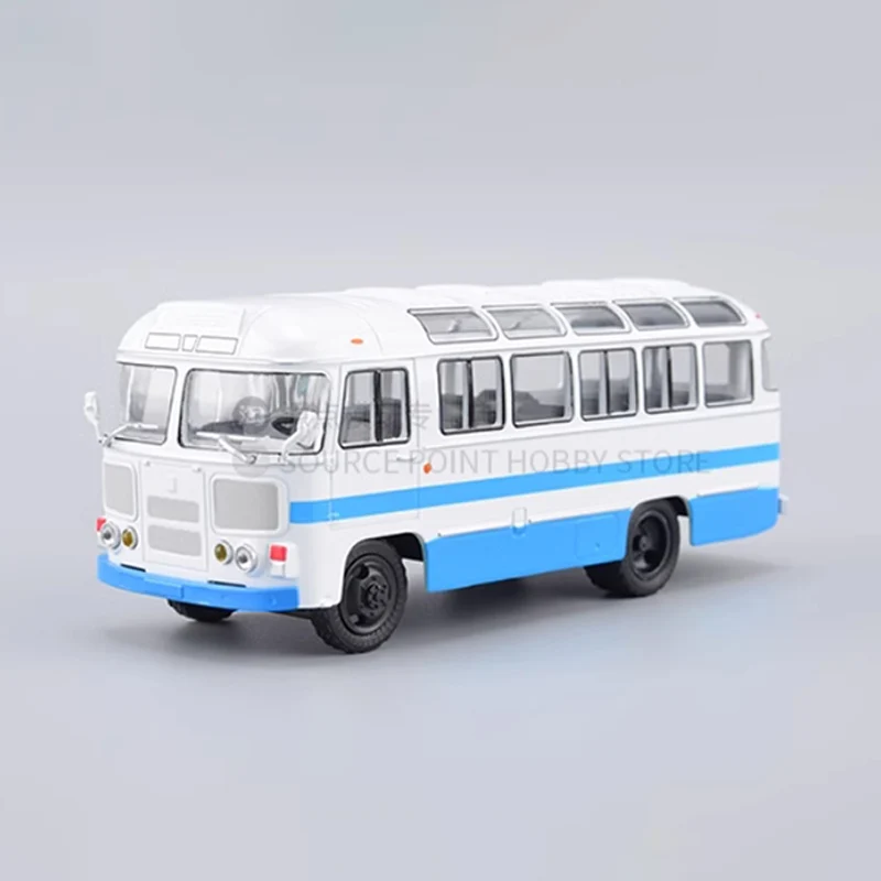 1:43 Scale Diecast Alloy PAZ-672M Russian Suburban Service Bus Toy Cars Model MDSB007 Classic Adult Souvenir Gift Static Display