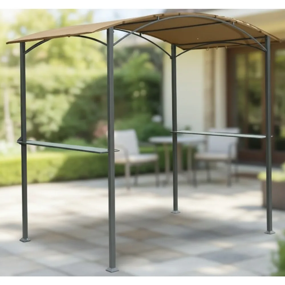 

Durable Beige Grill Gazebo Replacement Canopy - RipLock 350 Denier Polyester Fabric for Outdoor Patio