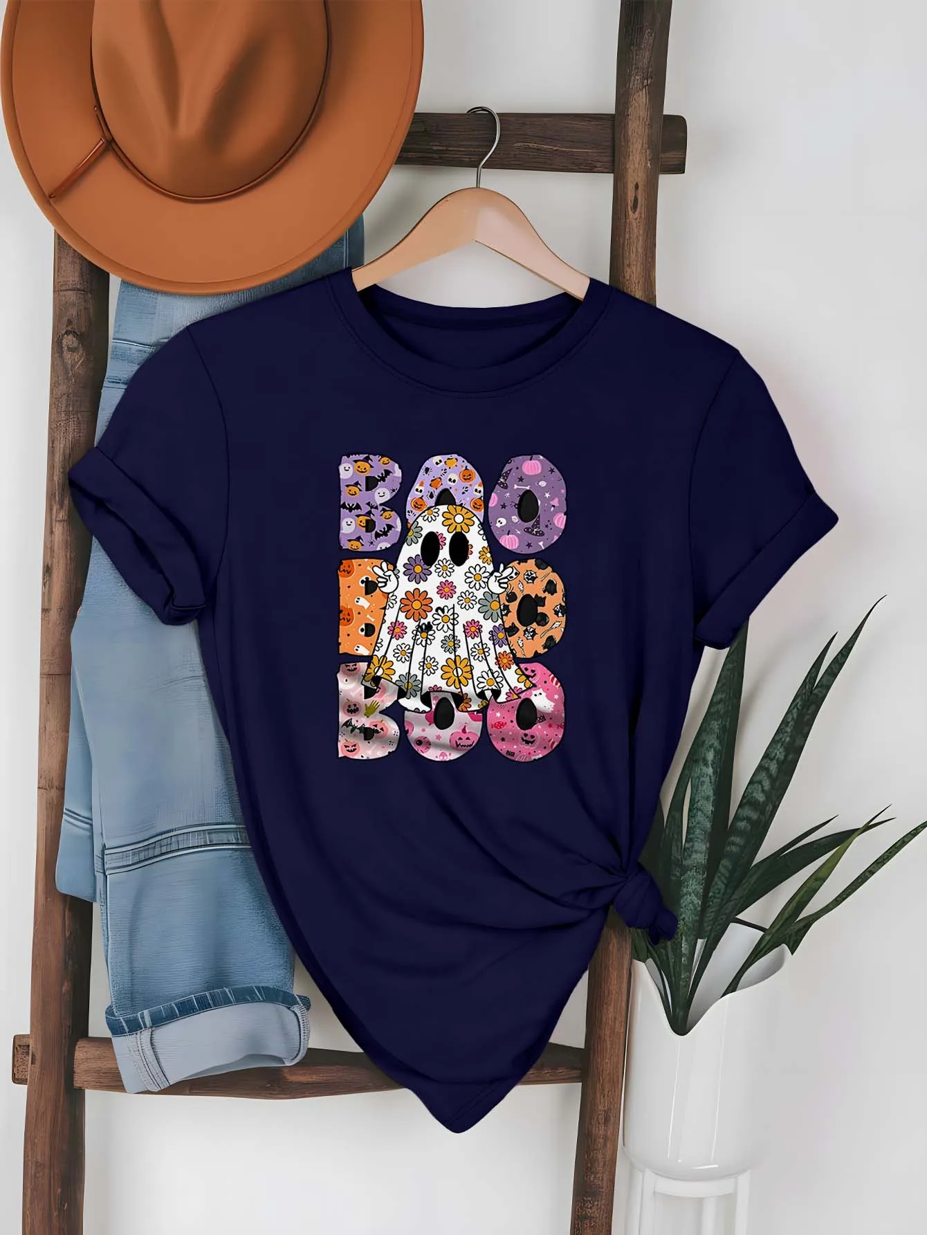 

Плюс размер милый призрак узор с цветочным декором модный шикарный праздничный наряд на сезон эстетический