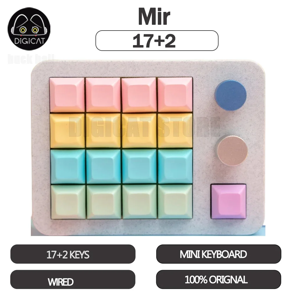 Mir 17+2 Mechanical Keyboard Mini Wired Customized Keyboard 17+2 Keys Abs Plastic Office Game Shortcut Keys Gaming Keyboard Gift