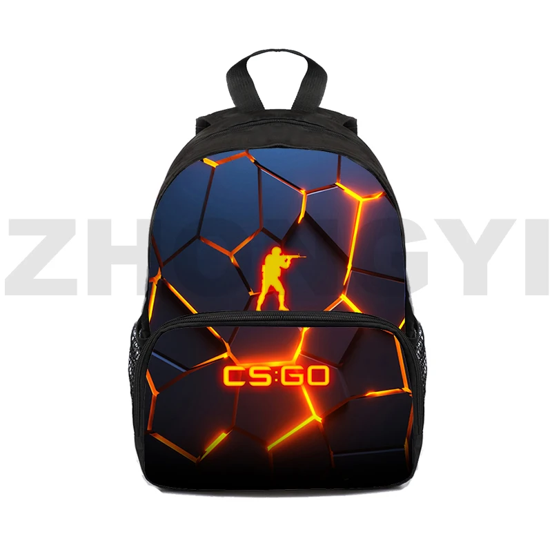 3D Cartoon CS GO Mini Bolsa, Mochila Estudante, Mochila para Meninas Adolescentes, Estilo Coreano, Mochila de Lona, Mulheres Anime Japanese Bag, 16"