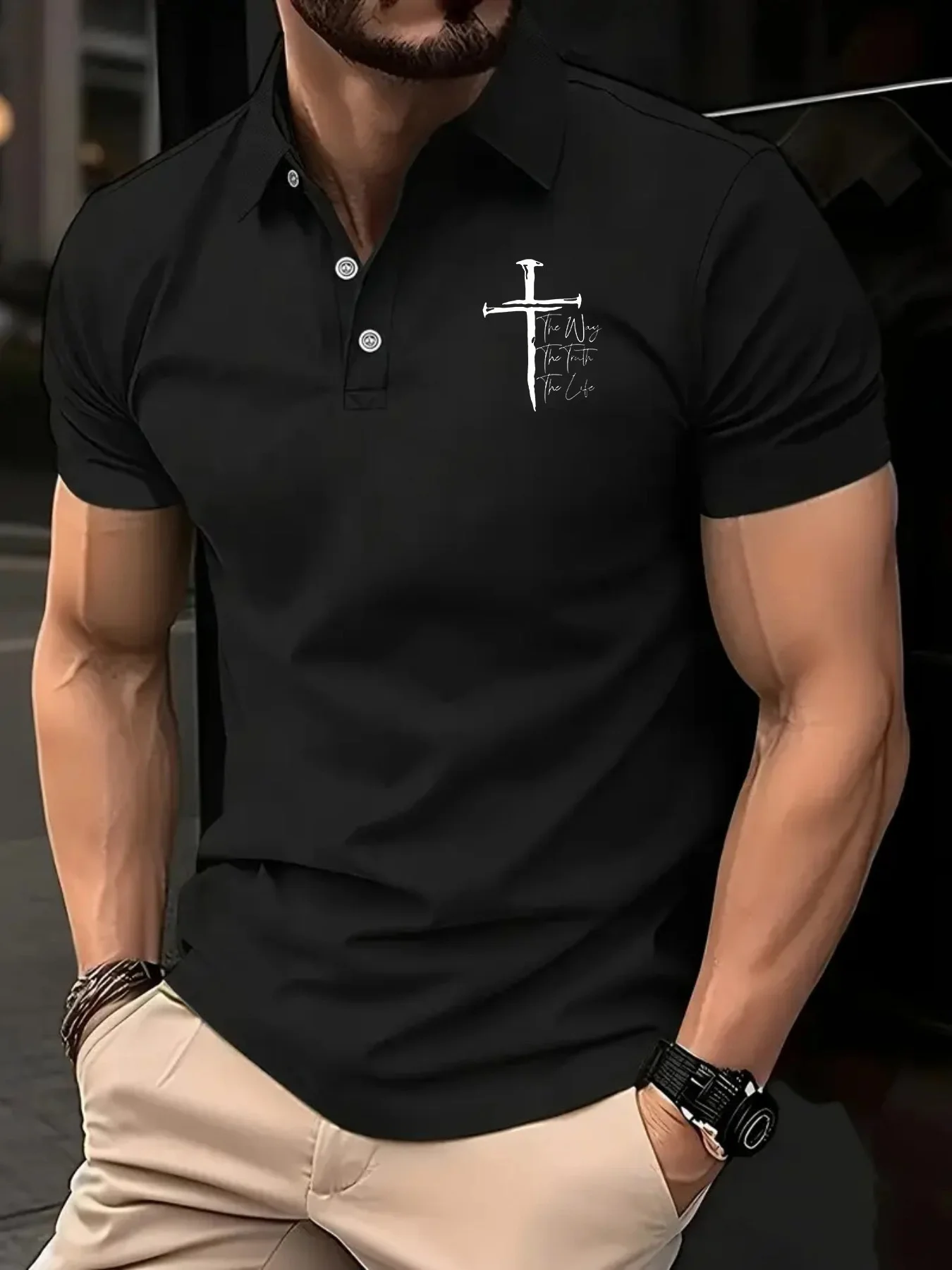 Polo de Hombre, Nuevo Estilo Verano 2026, Camiseta con Estampado Cruzado 3D de Moda, Informal, Cómoda y Ligera