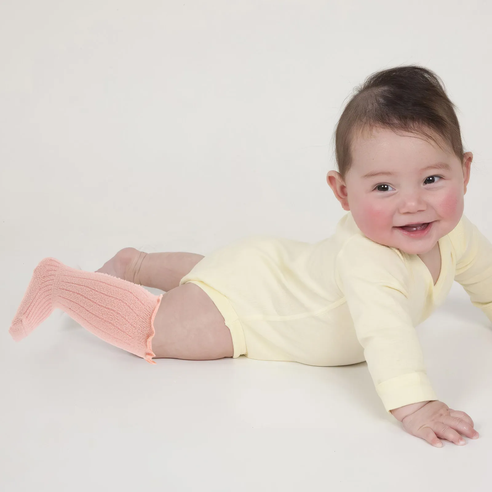 5Pairs Infant Knee High Socks Thick Warm Winter Stockings Solid Color Ruffled Edge Baby Newborn 6-12 Months Baby Girls Socks