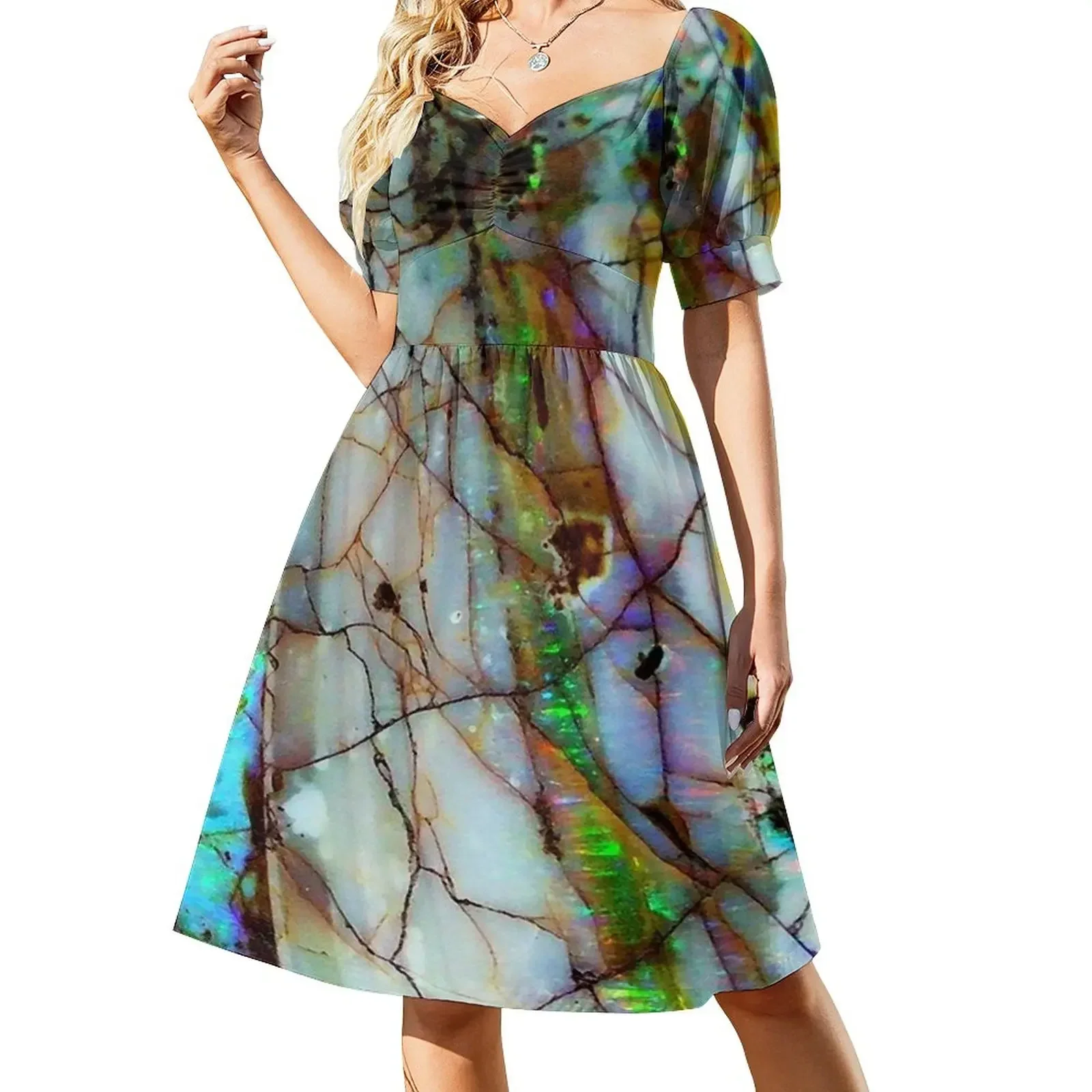 

Opalesque Short-Sleeved Dress Dance dresses luxury evening dresses for women 2025 evening dresses women Dress