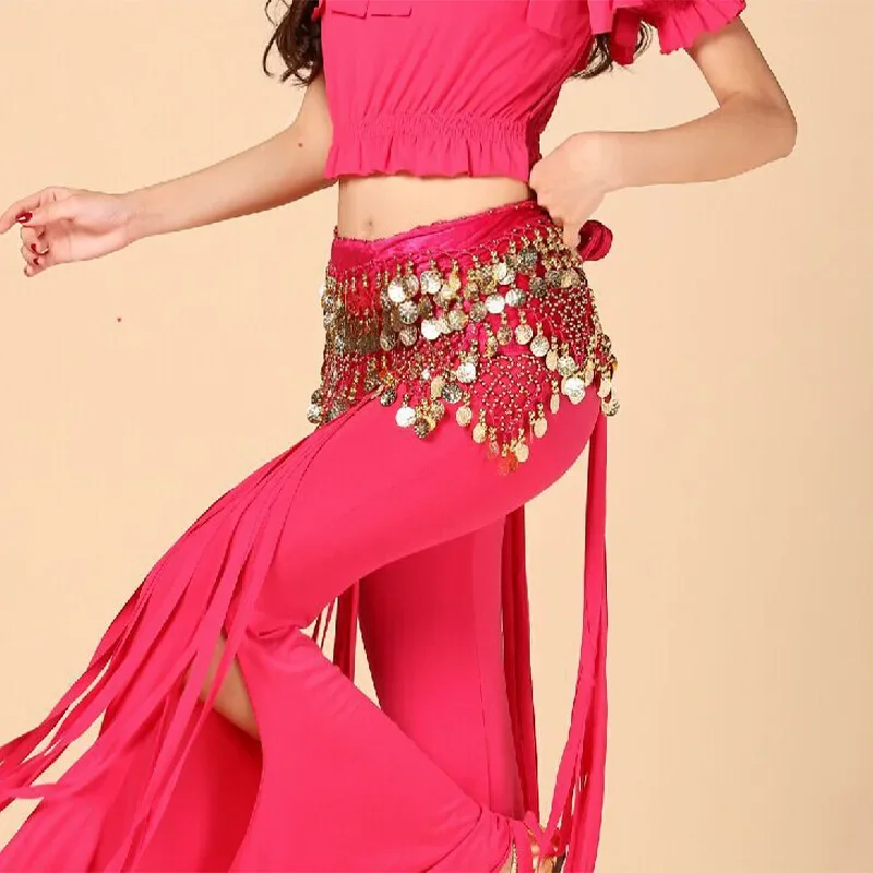 Ropa de baile barata para mujer, bufanda triangular de cadera, ajuste ajustable de diamantes de imitación coloridos, pretina de baile indio, danza del vientre