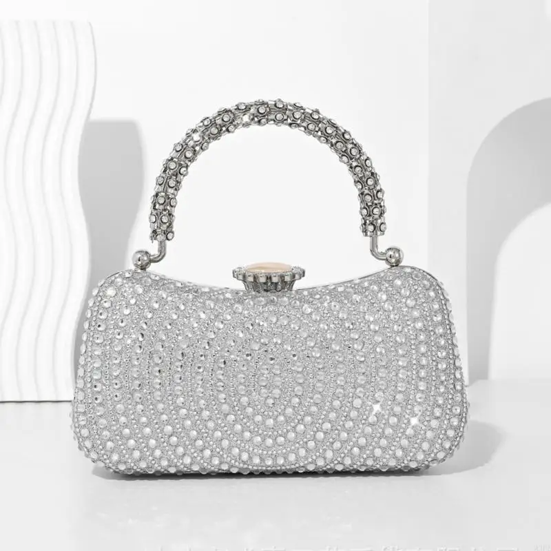 

Elegant Party Clutch With Rhinestones Crossbody Purse Evening Bag for Women