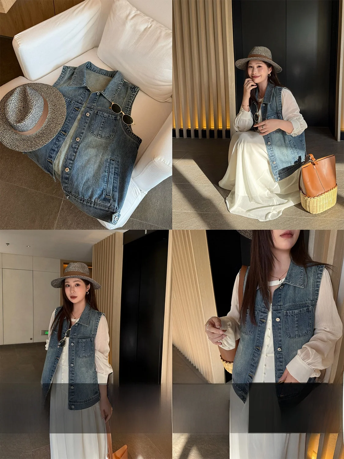 

Джинсовая куртка больших размеров Sli, повседневная, свободного кроя, из смесового хлопка и полиэстера, без рукавов, с отложным воротником, на пуговицах, для повседневной носки