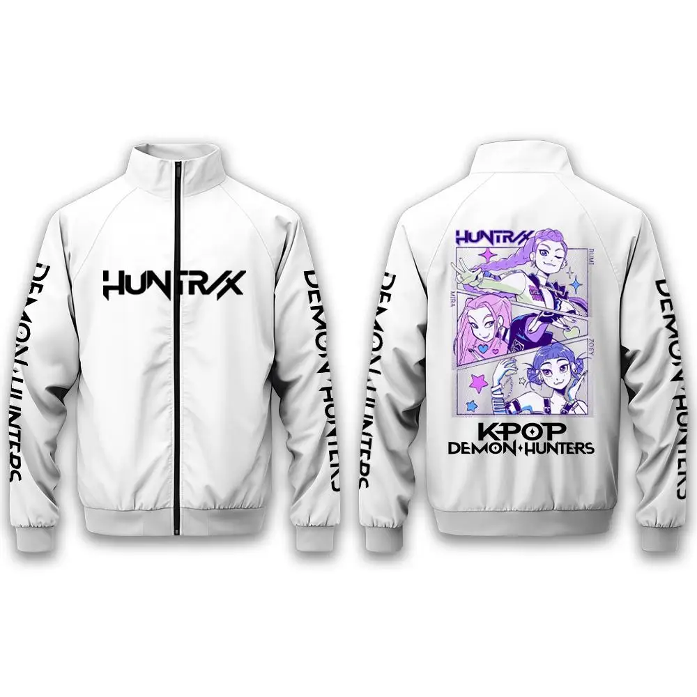 

Autumn And Winter New Kpop Demon Hunter Print Stand Collar Jacket Y2K Street Fashion Clothing Men And Women's Daily Casual Tops