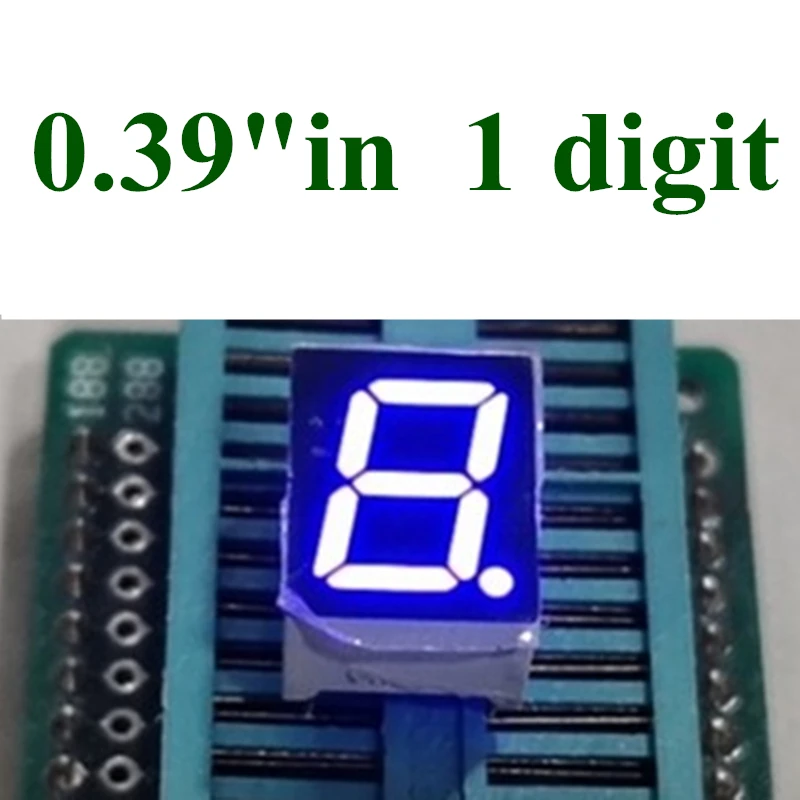 20PCS/LOT 0.39 inch 1 Bit 7 Segment BLUE LED Display Digital Tube Plastic Metal Common anode(Nixie tube)