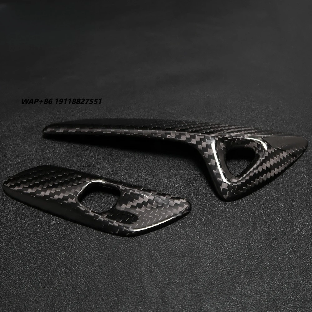 For  C7 ZR1 Z06 2014-2018 2019 Real Carbon Fiber Inner Door Handle Cover Trim Button Frame Interior Decoration
