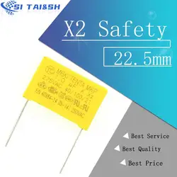 10pcs X2 Safety capacitor 22.5mm 275VAC 275V 0.22UF 0.33UF 0.47UF 0.56UF 0.68UF 0.82UF 1UF 1.2UF 1.5UF 2.2UF Polypropylene film