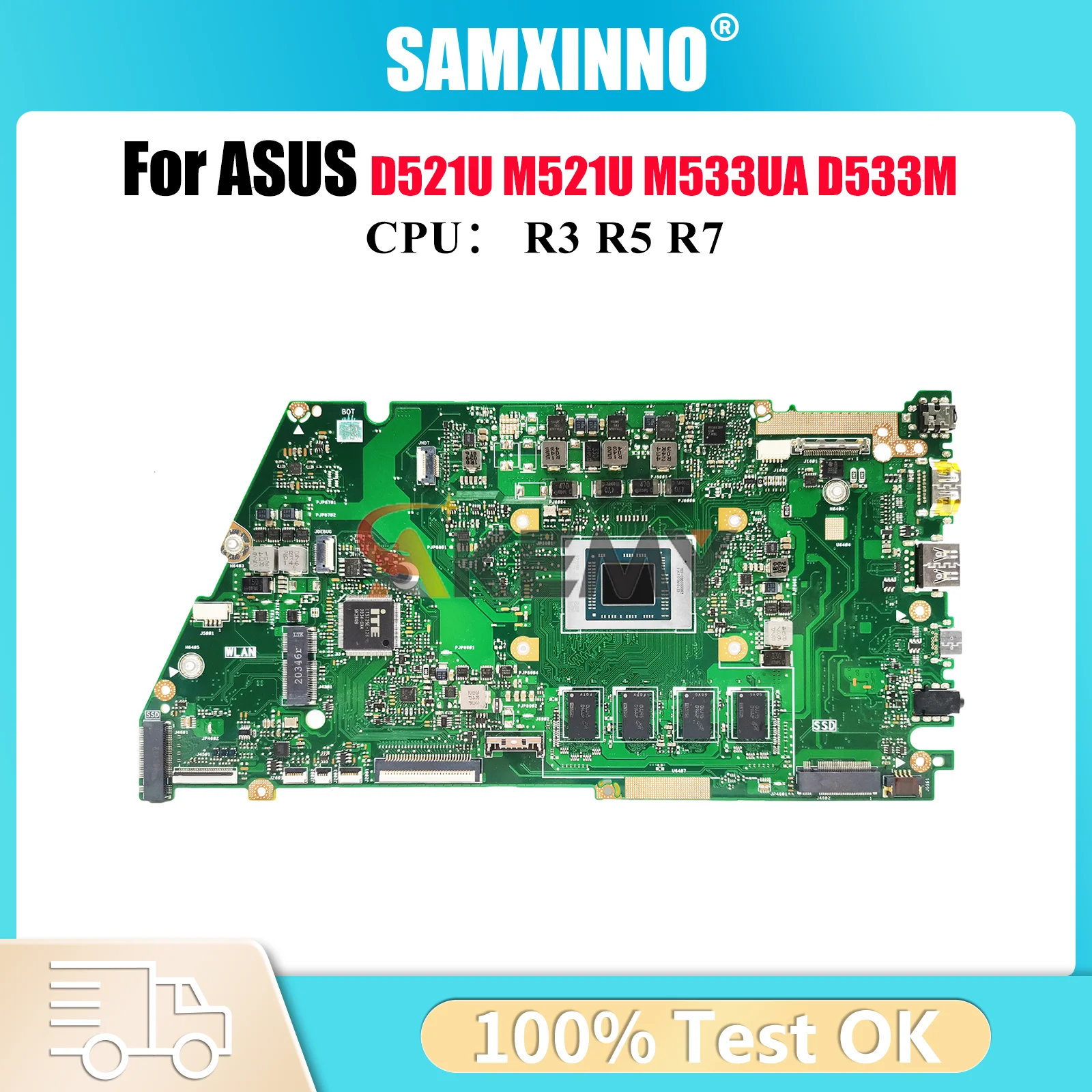 

X521UA Laptop Motherboard For ASUS VivoBook D521U X521U M533UA D533M X521UAY M521U X521UA Notebook Mainboard With R3 R5 R7 CPU