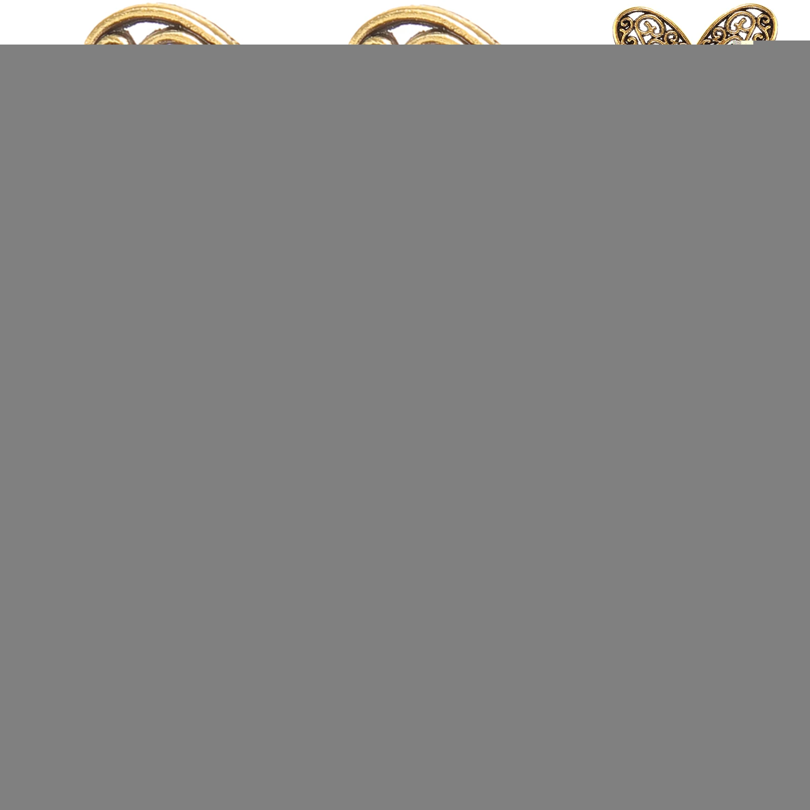 

50pcs Heart Shaped Pendant Hollow Metal Alloy Women Jewelry Accessories DIY Craft Supplies Necklace Earring Making Keyring