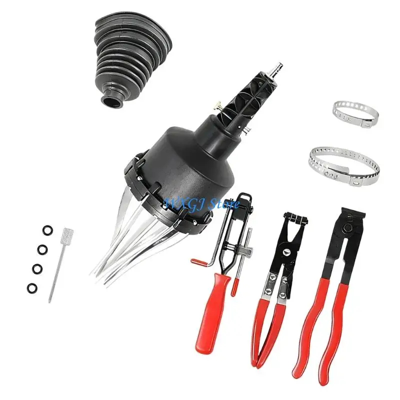 

37JE (1-Set) Pneumatic CV Boot Expander Tool - Heavy Duty Ball Joint Band Stretcher for Automotive Repair with Ergonomic Handle