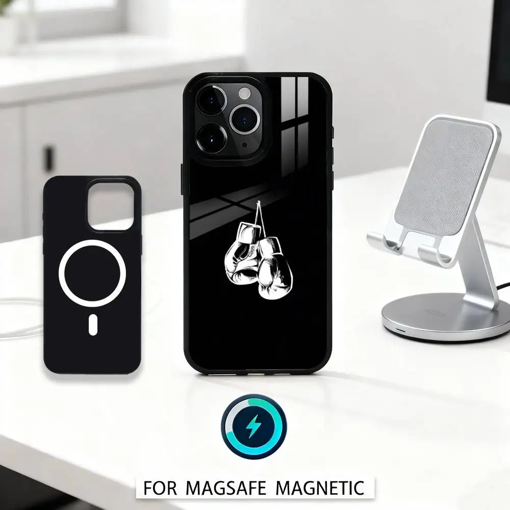 Capa de telefone com luva de boxe A-Art Streetwear para iPhone 16,15,14,13,12,Pro,Max, magnética para carregamento sem fio Magsafe