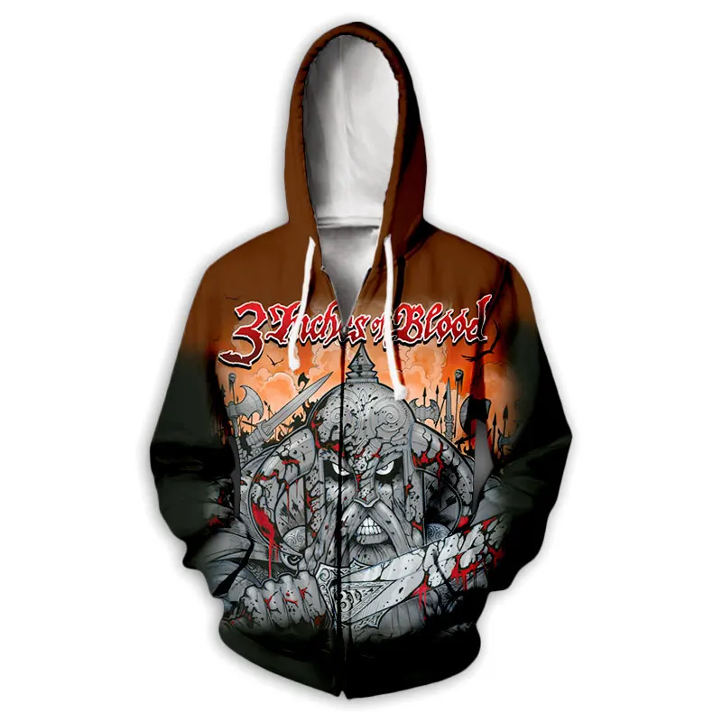 

CAVVING 3D Printed 3 INCHES OF BLOOD Zipper Hoodies Zip Hooded Sweatshirt Harajuku Hoodie Sweatshirt for Men/women