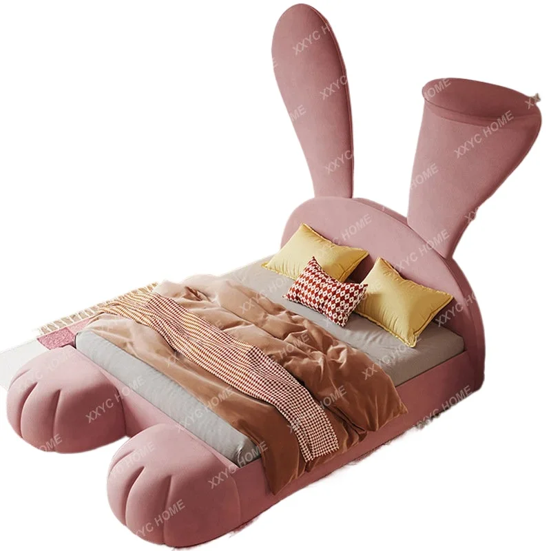 

#Children's Bed Big Rabbit Ears Rabbit Bed Girl Girl Cartoon Soft Bag Velvet Fabric bunk beds for kids