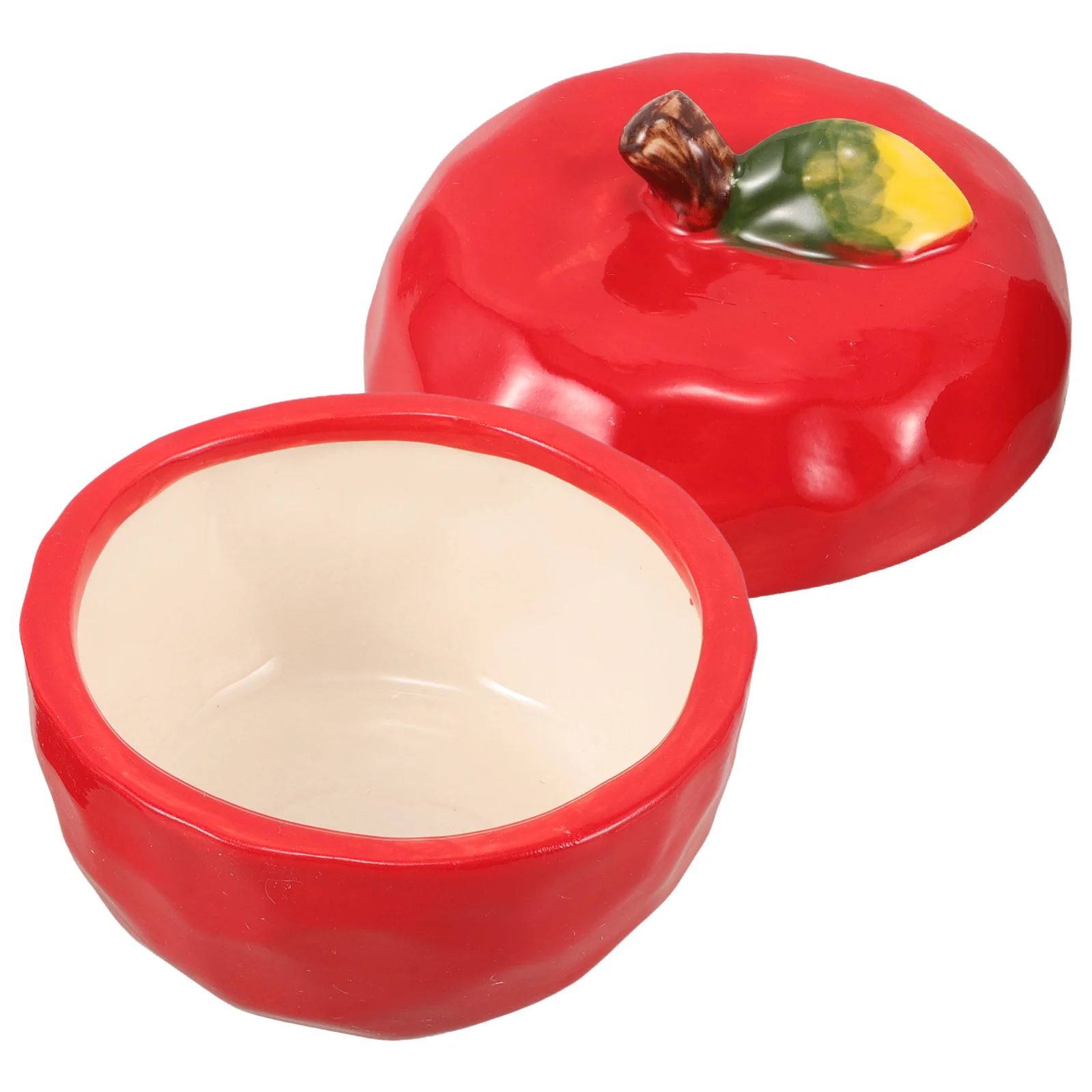 Airtight Cookie Jar Christmas Apple for Candy Ceramic Tea Storage Red Ceramics Holiday