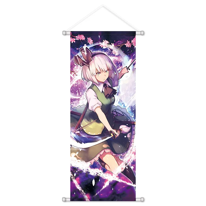 VIKAMA Classic Vibrant Anime Girl Wall Scroll Tapestry Shrine Maiden Art Fabric Poster for Bedroom Living Room Dorm Room Gift