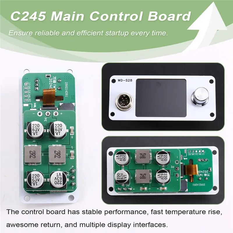 DT75BG -S28 Universal Main Control Board Compatible for C245/C210/C115 and T12 Soldering Iron Tips GX12-5 Interface