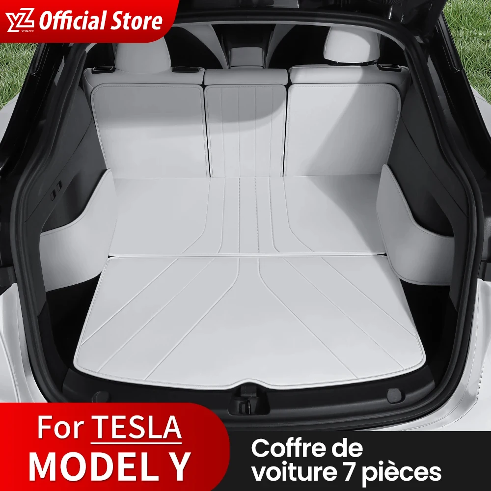 YZ For Tesla Model Y Leather Trunk Mats Fully Surrounded Waterproof Non-Slip Liner Custom Floor mat for Tesla Model Y 2017-2024 