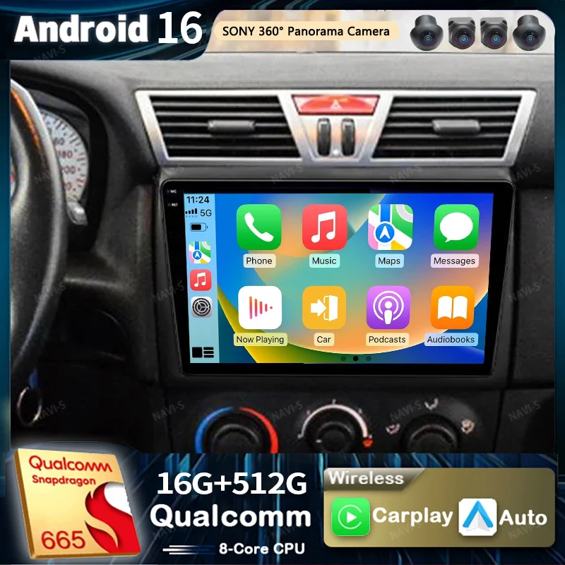 Автомагнитола Android 16 для Fiat Stilo 2001-2010, 2K QLED, мультимедийный видеоплеер, GPS, AI Voice, CarPlay, 4G, стерео-головное устройство