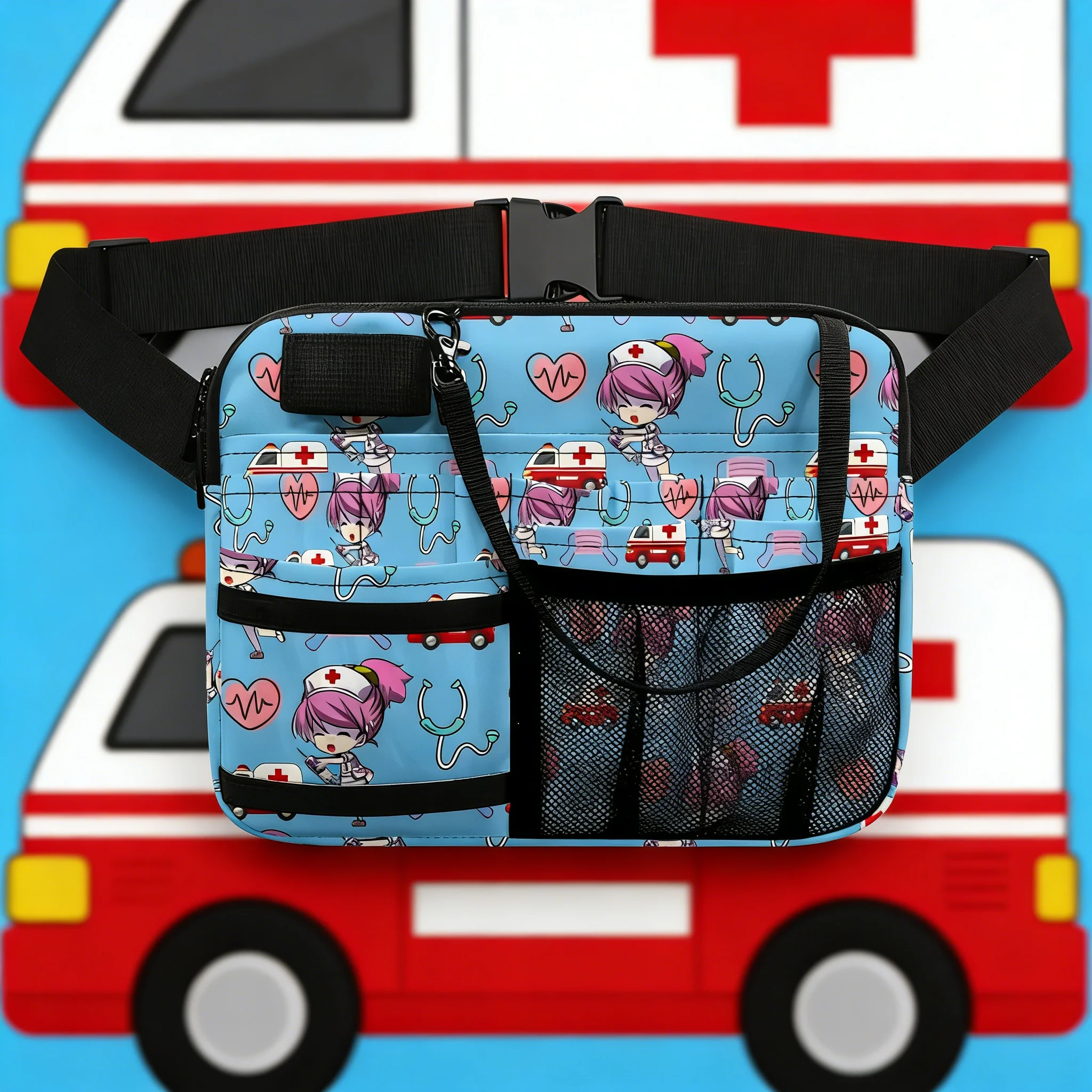 Holographic Rainbow Nurse Fanny Pack - alternate angle