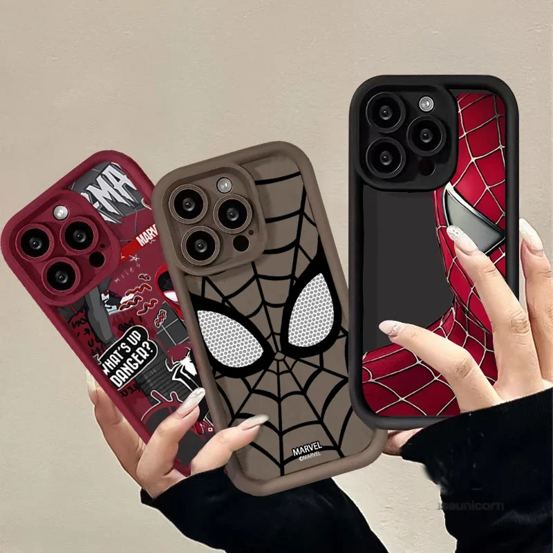 Case For Motorola Moto G22 G30 G9Play cover Cool Marvel Spider Man Couple