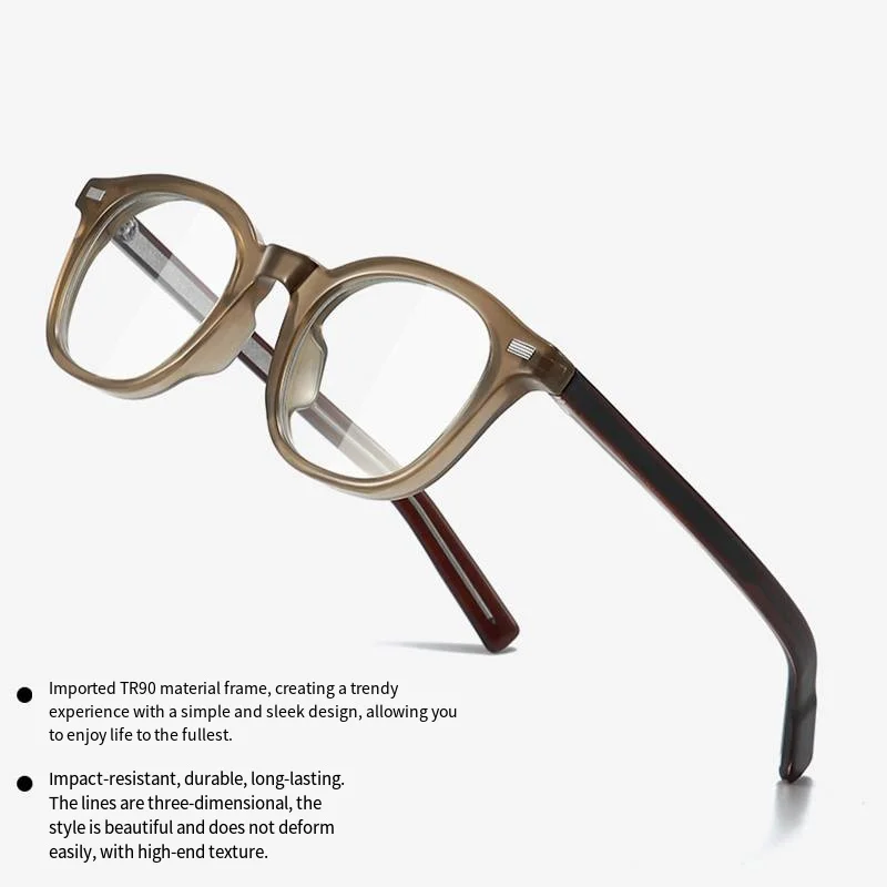 High Quality Spectacles Frame Unisex Ultralight TR90 Ellipse Rivet Glasses Frame High Definition Anti Blue Light Optical Eyewear