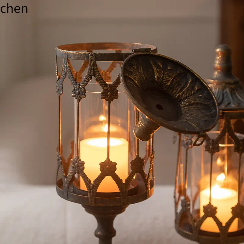 L14- entrance floor-standing candlestick wedding atmosphere decoration candlestick iron art detachable christmas props