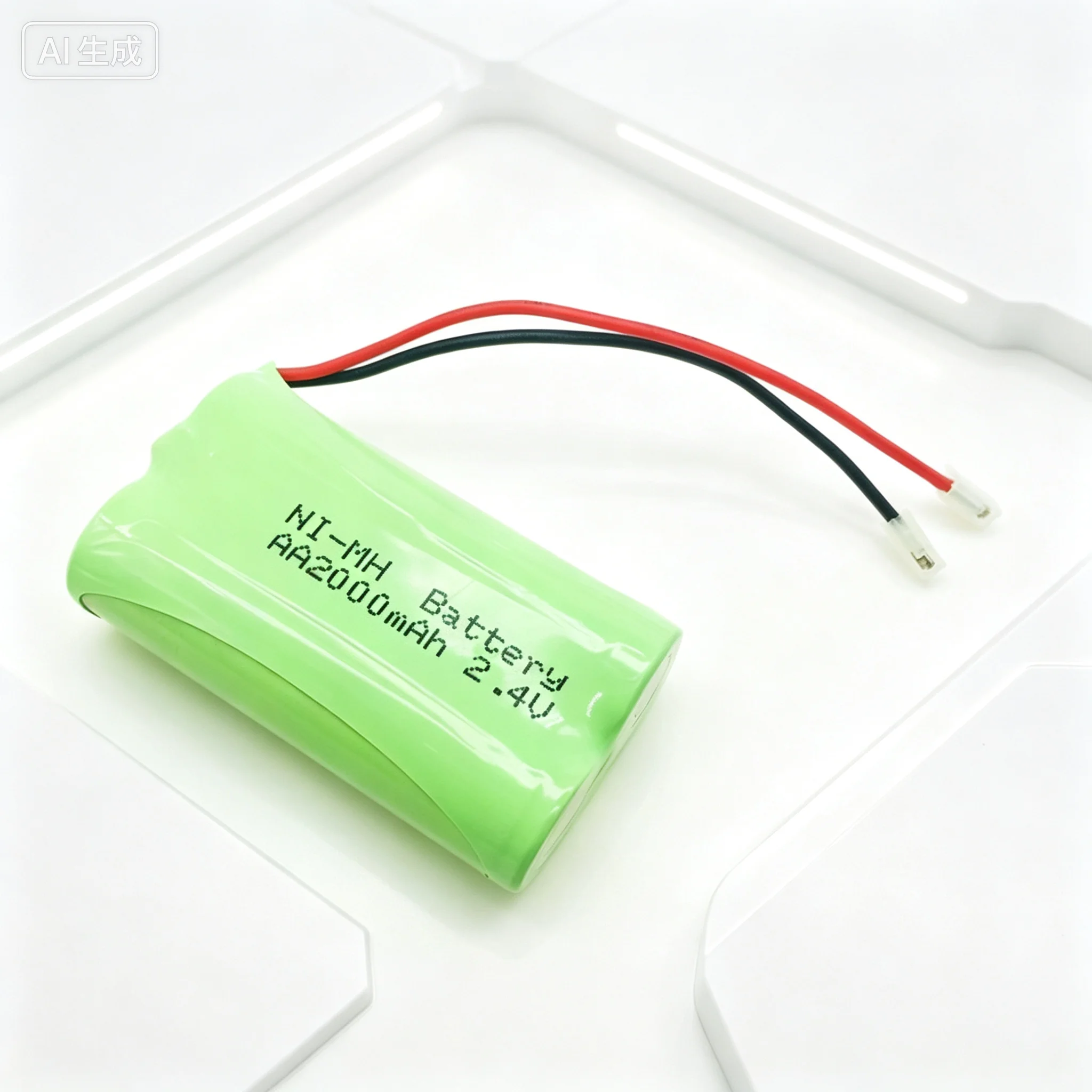2.4V Ni-MH Battery Pack 2pcs AA 2000mAh Rechargeable