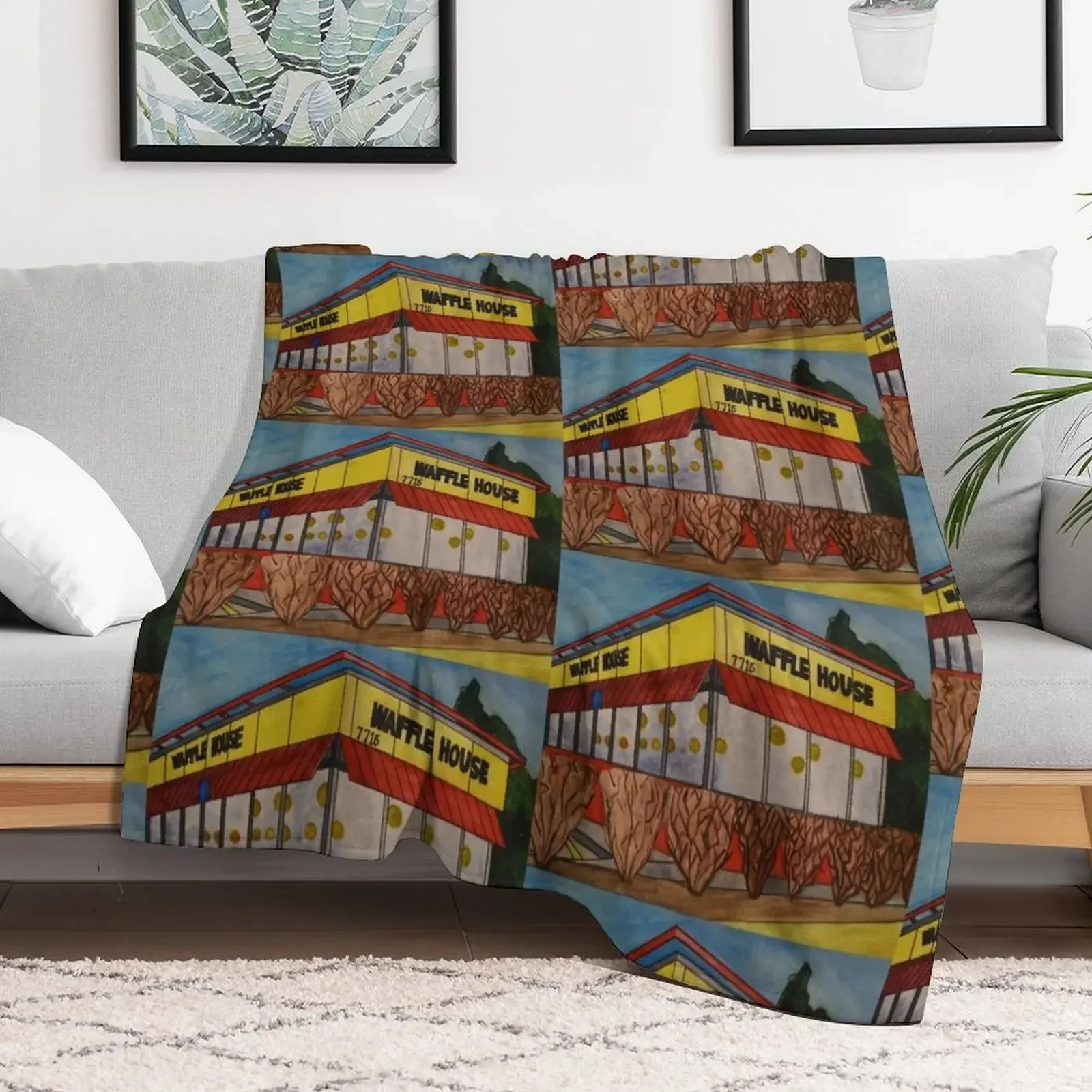 

Waffle House Throw Blanket Single Plaid on the sofa Blankets